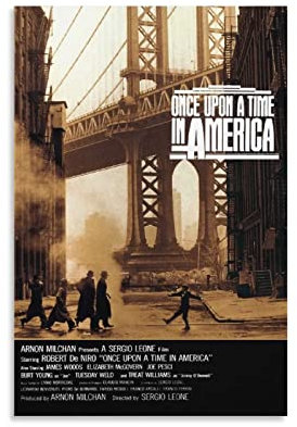 Enartly Bilder Wohnzimmer Modern Once Upon A Time in America Vintage Movie Poster Dekorative Leinwand Wand Wohnzimmer Schlafzimmer Malerei 60x90cm Kein Rahmen