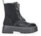 BOSANOVA Stivali militari stile punk con plateau dentata e lacci fino alla parte superiore. Chiusura con cerniera. Scarpe donna NERO 37, Nero , 37 EU