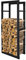 Ikodm kaminholzregal Innen und Aussen, Metall Brennholzregal außen 40 x 25 x 100CM, Holzstapelhilfe für Kamin & Ofen, Holzunterstand für Kaminholz Aussen, Schwarz