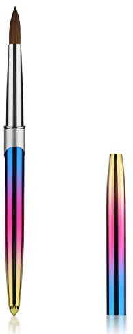 12# Brosse à Ongles Acrylique, Pinceaux Ongles Acrylique avec Bouchon pour Femmes Filles Salon Maison Manucure et Dessins d'Ongles (Couleur Dégradée)