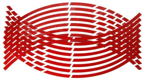 ihreesy Auto Felgenaufkleber, 16 Stück Radaufkleber Felgen Klebestreifen Auto Nabenaufkleber Reifendeko Klebeband Reflektierende Aufkleber Reifenband Speichenreflektoren Nadelstreifen,Rot