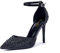 Zhabtuc Scarpe con Tacco Alto 10 cm da Donna, Eleganti Décolleté con Strass Scintillanti, Cinturino alla Caviglia, Strass Nero, 37 EU