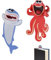 2 PCS Lesezeichen Lustig, Lesezeichen Kinder, niedliche Tier Lesezeichen, Lesezeichen 3D, Cartoon Buch Markierungen Geschenke Lesezeichen für Kinder, Studenten, Bürobedarf (Hai für Oktopus)