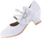 EIGHT KM Scarpe Mary Jane con Tacco Alto da Ragazza Principessa per Matrimonio e Festa EKM7035 in Pelle Lucida Cuore Perla Fiocco Bianco Misura EU 37