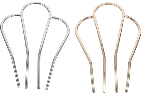 Beavorty 2pcs Hairpin 4 prong hair fork 4 prong pins u shaped sticks girls pins women accessories women stick girls Miss French comb Acetate sheet
