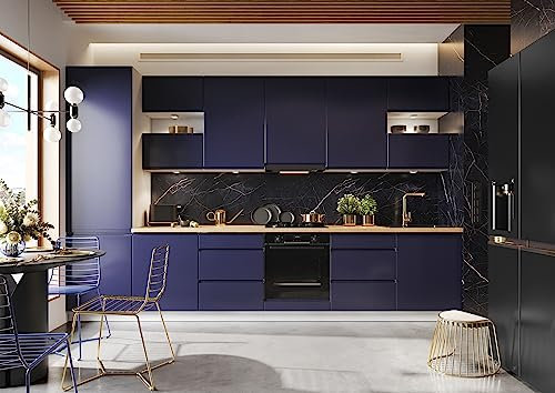 Genérico Muebles de Cocina con Despensero o Escobero 360 cms Color Azul ref-86