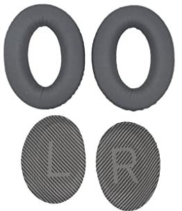SUIOPPYUW 1 Paar Ohrpolster Kissen Ohrpolster Noise Cancelling Zubehör Ellipse Atmungsaktiver Ersatz für Bose QC25 QC35 Kopfhörer, Dunkelgrau