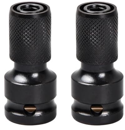 2 Piezas Adaptador de Llave de Impacto de Vaso, Juego de Adaptadores de Broca de Mandril Convertidor 1/2 Cuadrado a 1/4 Hexagonal y Reductores Accesorios para Carraca Destornillador (B)