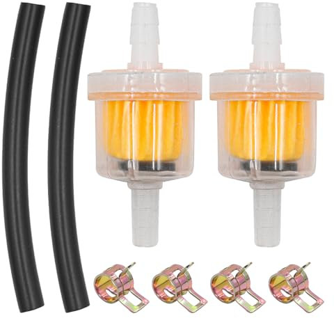 Namvo Inline Fuel Filter Kit 4 PCS Petrol Filter 4 PCS Fuel Hose Pipe 8 PCS Hose Clamps Clips for Motorcycles Generators Pocket Bikes Lawn Mowers Small Tractors