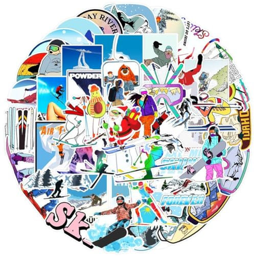 Coole Ski-Aufkleber 50 Stück wasserdichte Graffiti-Aufkleber ästhetische Aufkleber für Notebooks Laptops Computer Skateboards