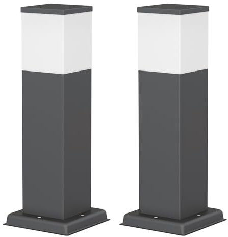 ledscom.de 2 Stück Wegelicht/Pollerleuchte POLLY für außen, IP44, 35 cm, anthrazit, 1x G9 max. 10W