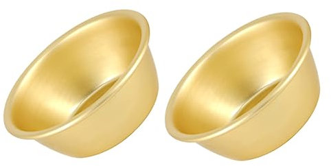 Zerodeko 2 Piezas Tazón De Vino De Arroz Tazones De Cocina De Metal Ensaladera De Cerámica Cuencos De Ofrenda Makgeolli Redondo Bochas Salsa De Soja Aluminio Delicado