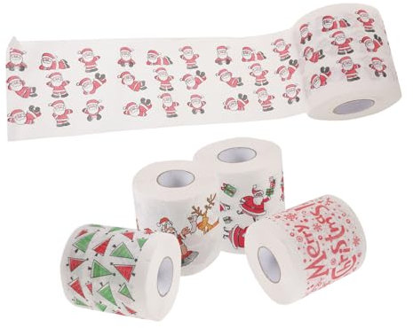 MAGICLULU 15 Rollen Weihnachts-toilettenpapier Union Musik Strumpffüller Gemustert Farbige Servietten Weihnachtsbedarf Fröhlich Schrott Festlich Vater Blumenpapier Jungfräulicher Zellstoff