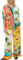 SANSIWU Damen Boho 2-teiliges Outfit Bohemian Print Kurzarm Knopfleiste Hemd + Kordelzug Hose Set Beachwear, gelb, 42
