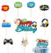 Silars Videospiel Tortendeko Geburtstag Junge, 9 Stücke Tortenaufleger Videospiel Video Gaming Kuchen Deko, Glitzer Spielkonsolen Thema Cupcake Topper für Torte zum Kindergeburtstag Spiel Thema Party