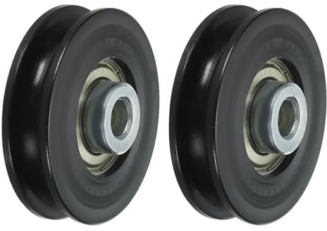 PATIKIL Universal Bearing Pulley Wheel 60mm/2.4, 2 Pack Nylon Bearing Pulley Wheel Lifting Bearing Wheel Replace for Gym Equipment Part Cable Machine