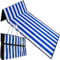 TRIZAND 23137 - Matelas de plage pliable avec poignée de transport - 190 x 66 cm - Rayures bleues et blanches - Tapis de plage rembourré - Matelas isolant, pour chaise longue - Étanche