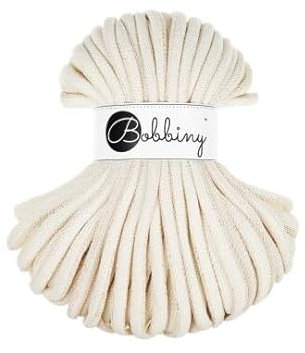 Flechtkordel Jumbo - 9mm - Baumwollkordel Baumwollgarn Garn Kordel Makramee Schnur Kordelband Natur Baumwolle DIY-Basteln 30m - Golden Natural