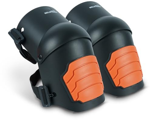 MELOTOUGH Knieschoner für Arbeit, Bau, Bodenbelag, Gartenarbeit, bequem und flexibel, Orange