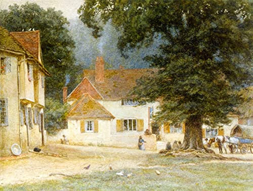 MNMSBFXQ Klassische Malerei Moderne Leinwand Bilde Leinwand Abstrakt Kunstwerk White Inn Shere Surrey Helen Paterson Allingham Kunstwerk Dekor für Bürodekoration 60x90cm