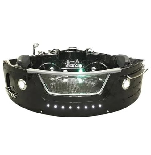 Bagno Italia Vasca da bagno idromassaggio semicircolare 150x150 cm con vetro 12 getti luci e radio