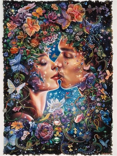 Peinture par Numero Adultecouple Peinture Numero Enfant,Bricolage Loisirs Créatifs Adultes Peinture Numero Fleur Peinture par Numéro Débutants,Tableau Decoration Murale,Cadeau Femme,60x80cm LY-17484