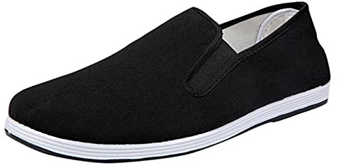 Zapatos chinos tradicionales de artes marciales de Kung Fu para hombre, zapatos de tai chi de tela de Beijing para hombre, zapatos de lona sin cordones, suela de goma, color negro, ligeros, para