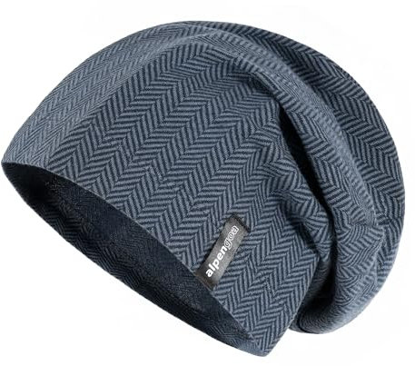 alpengoa Baumwoll-Beanie im Rippmuster blau