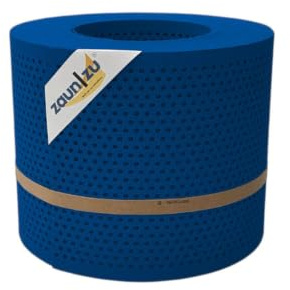 zaun|zu® Premium Sichtschutzstreifen GELOCHT | genarbte Oberfläche | 20% Lochmuster | PP für Doppelstabmatten | Sichtschutz Rolle | Polypropylen | Zaunblende | Made in Germany Enzianblau 26m