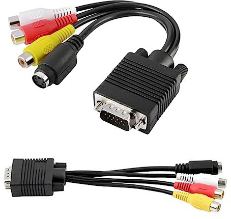 Uonlytech 3 Cable De Audio y Video Digital Convertidor De Cable De Audio Cables TRS Cable Adaptador Cable Convertidor Cable De Vídeo RCA Cable Componente Cable De Audio Componente Black