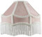 Handmade Victorian Empire Pendant Lamp Shade in Blush Pink Velvet with White Embroidered Trims and Tassels | 30cm x 19cm | for Pendant or Floor or Table Lamp by Happy Homewares