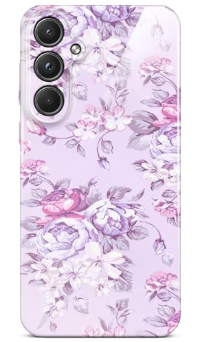 ONEFLOW Cover per Samsung Galaxy A55 5G, motivo floreale, motivo floreale, colore: lilla