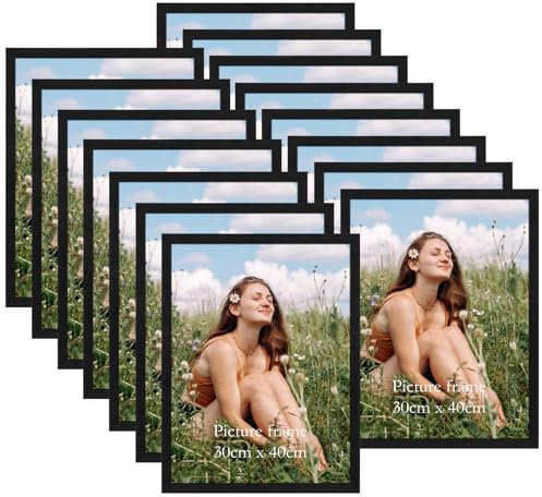 Vasemouh 15 Cadres Photo 30x40, Cadres 40x30 Noirs en Bois