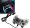 Bewinner Manette de Jeu Filaire, Manette de Jeu PC avec Turbo à Double Vibration, Gyroscope 6 Axes, Lumière RVB, Manette de Jeu Transparente pour PC