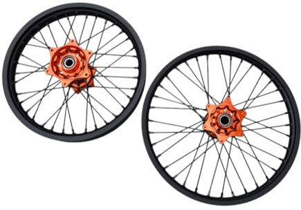 avdb-moto Felgen Vorne Hinten 21/19 kompatibel mit KTM EXC 150 TPI 2020-2023, EXC 250 2016-2023, EXC 300 / SIX DAYS 2016-2019, GASGAS EC 250 2021-23, HUSQVARNA FE 350 FE350 2016-23 (Orange)