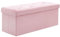 BRIAN & DANY Pouf Rangement Pliable 110x 40x 40cm, Coffre de Rangement Repose Pieds et Bout de Lit, Banc Coffre en Velours avec Couvercle, Tabouret pour Salon Chambre Entrée, Rose