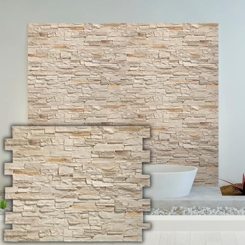 Bricopol Paneles Decorativos Para Pared | Panel Acústico 3D | Revestimiento Paredes Sin Obras | Ignífugos Térmico y Aislante | Acabado Hiperrealista | Interior y Exterior | Imitación Piedra L. Tierra