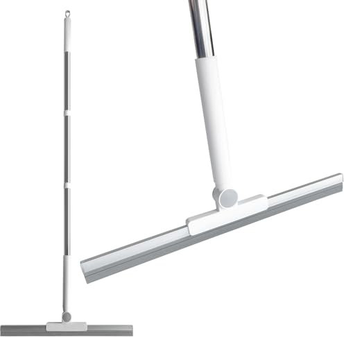 SUIXI Shower Squeegee, Rubber Lip Squeegee Shower Floor, 133 cm Segmented Design, Removes Water, Pet Hair and Soap Water, Water Squeegee for Bathroom Floors, Windows, Mirror (White 32 cm)