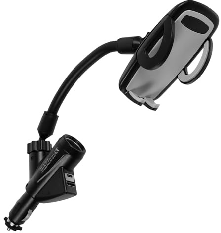SOIMISS Dual USB Port Car Charger Mobile Phone Mount Dashboard Cigarette Lighter Socket Bracket 11.00 cm Anti Scratch Padding for Navigation Devices Vehicle Interior Autos Accessories 12V 24V