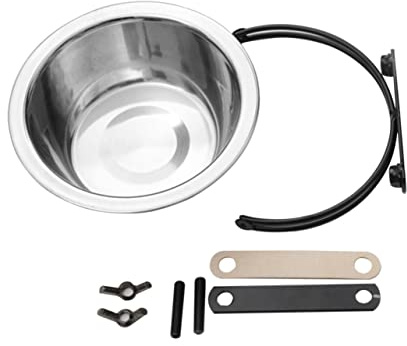 UKCOCO Gamelle Suspendue en Acier Inoxydable pour Chien et Chat, Bol 17 Cm, Nettoyage Facile, pour Cage et Animaux de Compagnie, Petits et Moyens Chiens, Chats, Lapins et Oiseaux
