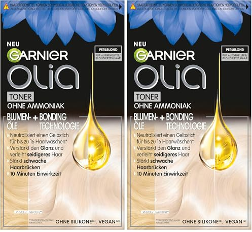 Olia Toner 10.2 Perlblond, Anti-Gelbstich Intensivtönung, für Blondiertes Haar & Strähnchen, Balayage & Ombré, Vegane Formel ohne Ammoniak, für Strahlenden Glanz (Packung mit 2)
