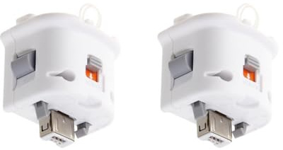 RuiJOTWAT Motion Plus Adapter, Accelerator Grip, externer Sensor für Wii-Fernbedienung, Weiß, 2 Stück