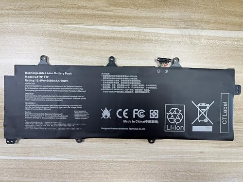 C41N1712 - Batería para portátil ASUS ROG Zephyrus GX501 GX501G GX501GS GX501GI GX501GM GX501VI GX501V GX501VS-XS71GX5101VSK Series Notebook C41PKC5 4ICP4/72/75 0B2 00-02 380100