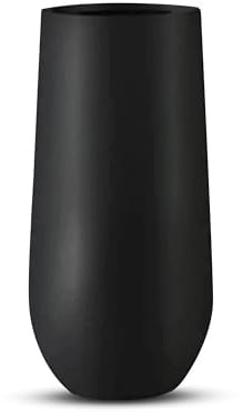 amei Die Amphore Pflanzkübel aus Fiberglas (Schwarz ø 28 cm - h 70 cm) – Blumenkübel in geometrischer Optik – handgefertigter Pflanzenkübel aus Stonefiber – UV-beständig und frostfest
