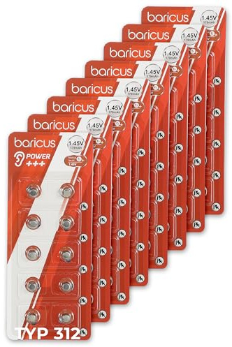 BARICUS Batterie per apparecchi acustici Zinco Aria - Tipo 10 13 312 675 - 40 pezzi - Pile a bottone da 1,45 V per apparecchi acustici ITE BTE CIC (tipo 312-80 pezzi)