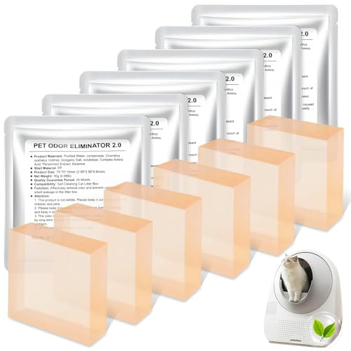 AMFUN 6 Stück N50 Geruchsvernichter für Pura Max & Pura Max 2, Geruchsentferner für Selbstreinigende Katzentoilette, Geruchskontrolle, Entfernt Hartnäckige Gerüche fasertief