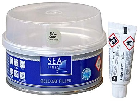 SEA, LINE Gelcoat Spachtel schnelltrocknend - styrolfrei 250g, Farbe:RAL 9001 cremeweiß