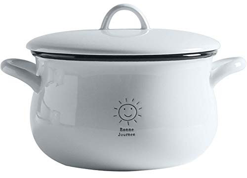 Happiness Tableware LIXUE Tazón de Sopa de cerámica con Tapa y Mango Tazón de Fideos instantáneo Mezcla de Ensalada de Frutas Tazón de Fuente Sopera de sopera Microwave Safe 6 Pulgadas