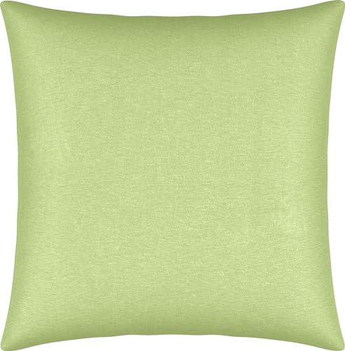 Erwin Müller Kuschelkissenbezug, Kissenhülle Single-Jersey Murnau - lindgrün Größe 40x40 cm - bügelfrei, strapazierstark, elastisch, mit Reißverschluss