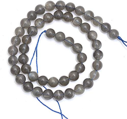 AAA Natur 1 Strang Grau Mondstein Edelstein Perlen für Schmuckherstellung | 10 mm Mondstein-rundes Korn | Mondstein Plain runde lose Perlen | 15 Strand | Armband Halskette, die Kugel-Korn